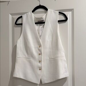 H&M White Buttoned Vest